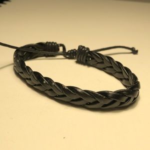 Black leather bracelet